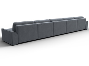 Диван П-образный Лига-048 НПБ МегаЛонг, Велюр, TOWER 10 серый