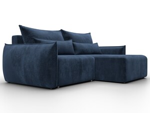 Диван угловой Лига-051 НПБ угол универсальный, Велюр, TOWER 13 синий