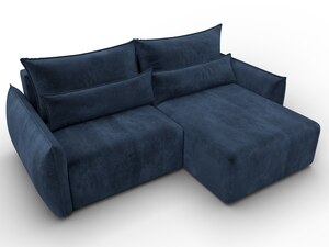 Диван угловой Лига-051 НПБ угол универсальный, Велюр, TOWER 13 синий