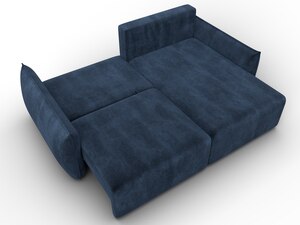Диван угловой Лига-051 НПБ угол универсальный, Велюр, TOWER 13 синий