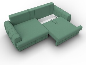 Диван прямой Лига-057 НПБ, Рогожка, Амур 11 зеленый