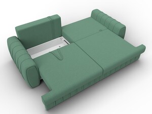 Диван прямой Лига-057 НПБ, Рогожка, Амур 11 зеленый