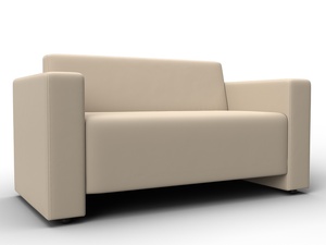 Диван прямой Лига-093, Экокожа, Бежевый