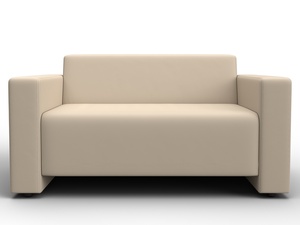 Диван прямой Лига-093, Экокожа, Бежевый