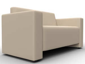 Диван прямой Лига-093, Экокожа, Бежевый
