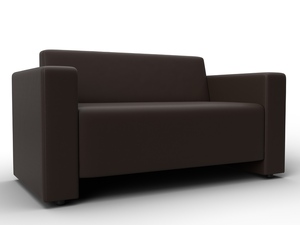 Диван прямой Лига-093, Экокожа, Коричневый