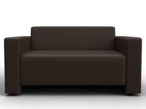 Диван прямой Лига-093, Экокожа, Коричневый