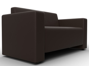 Диван прямой Лига-093, Экокожа, Коричневый