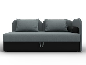 Тахта Лига-094 НПБ, Рогожка;Экокожа, Амур 07 серый;черный