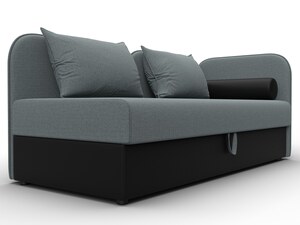 Тахта Лига-094 НПБ, Рогожка;Экокожа, Амур 07 серый;черный