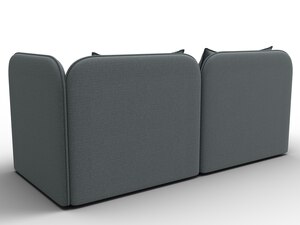 Тахта Лига-094 НПБ, Рогожка;Экокожа, Амур 07 серый;черный