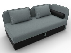 Тахта Лига-094 НПБ, Рогожка;Экокожа, Амур 07 серый;черный