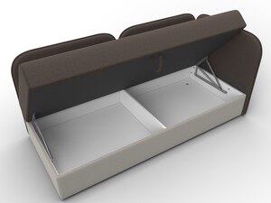 Тахта Лига-094 НПБ, Рогожка, Амур 05 коричневый;Амур 02 бежевый