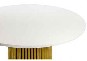 Стол деревянный, Барел 90 белый / золото