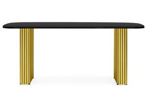 Стол деревянный, Бавария B 180 х 90 черная пленка шагрень / золото