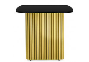 Стол деревянный, Бавария B 180 х 90 черная пленка шагрень / золото