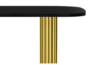 Стол деревянный, Бавария B 180 х 90 черная пленка шагрень / золото