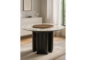 Керамический стол, Иган 137 орех кантри / arctic ocean / черный