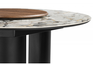 Керамический стол, Иган 137 орех кантри / arctic ocean / черный