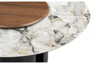 Керамический стол, Иган 137 орех кантри / arctic ocean / черный