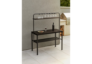 Барный стол, Сари 120х50х171 дпк графит / черный