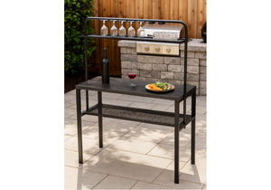 Барный стол, Сари 120х50х171 дпк графит / черный