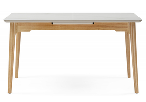 Керамический стол, Halmar 140(180)x80 белый спеченный камень / светлое дерево