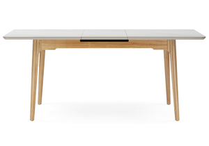 Керамический стол, Halmar 140(180)x80 белый спеченный камень / светлое дерево