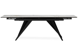 Керамический стол, Дарвин 160(220)х89 белый с прожилками gilt white / черный