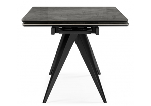 Керамический стол, Дарвин 160(220)х89 серый мрамор baolai / черный