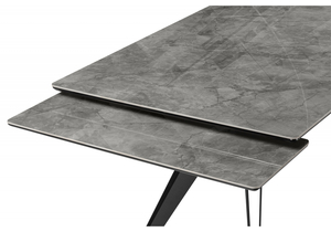 Керамический стол, Дарвин 160(220)х89 серый мрамор baolai / черный