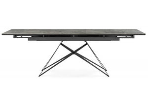 Керамический стол, Блэкберн 160(220)х89 серый мрамор baolai / черный