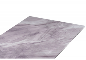 Стол стеклянный, Вейв 140(200)х80 кристл серый мрамор / черный