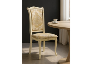 Стул деревянный, Керия слоновая кость / золото патина