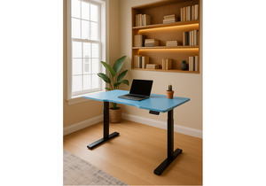 Компьютерный стол, Маркос 140х80 голубой / черный