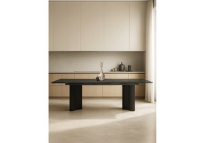 Стол стеклянный, Мален 240x110 дарк / черный