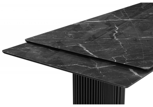 Стол стеклянный, Мален 240x110 дарк / черный