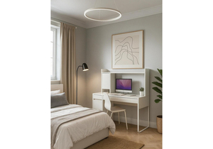 Компьютерный стол, Сити-12 белый шелк