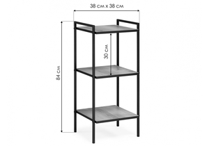 Стеллаж, Таймон бетон / черный