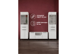 Готовая гостиная, Иадама белый / белый глянец комплектация 4