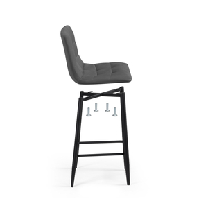 Барный стул, полубарных Симпл 2 шт темно-серый / черный