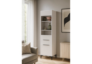 Стеллаж, Иадама белый / белый глянец