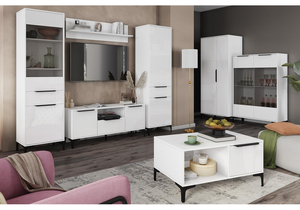 Стеллаж, Иадама белый / белый глянец