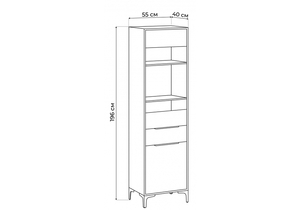 Стеллаж, Иадама белый / белый глянец