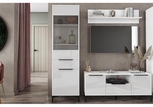 Стеллаж, Иадама белый / белый глянец