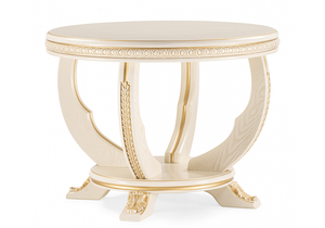 Журнальный стол, Луис круглый слоновая кость / золото