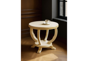 Журнальный стол, Луис круглый слоновая кость / золото