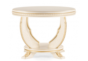 Журнальный стол, Луис круглый слоновая кость / золото