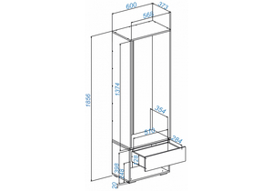 Прихожая, Роут 0,6 м кашемир / дуб вотан