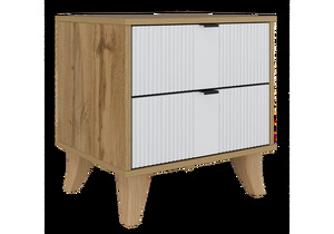 Тумба прикроватная, Лорена дуб вотан / белый